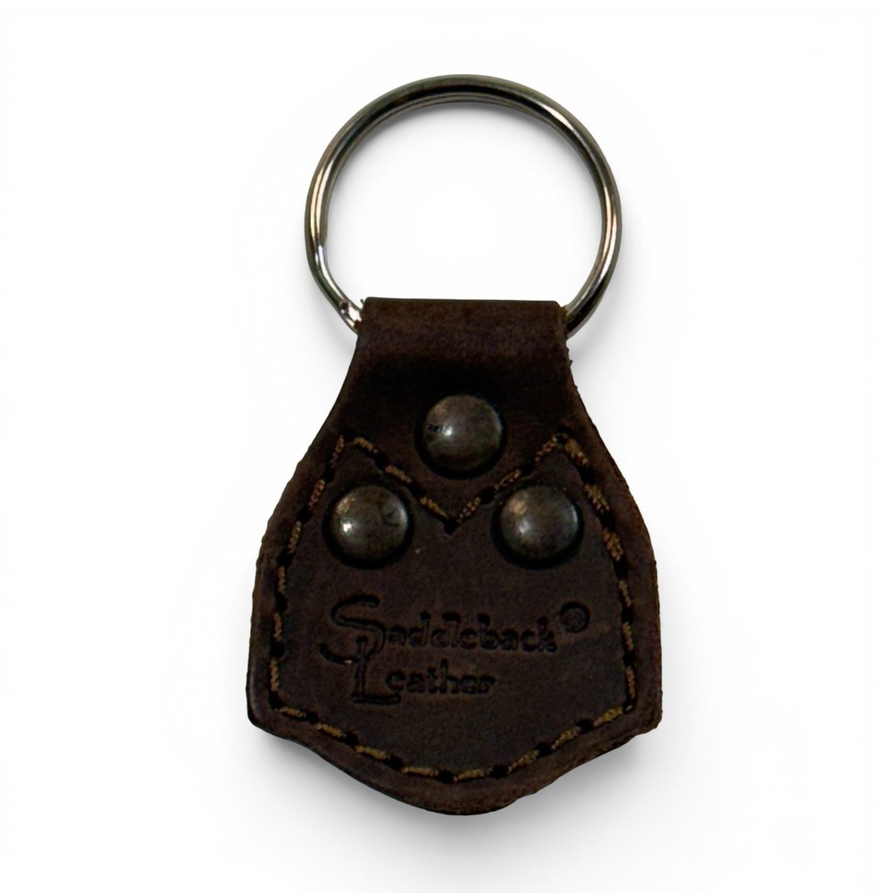 Saddleback Leather Dark Coffee Brown Full Grain Leather Key Fob Keychain Ring